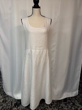 Wayan Natural Wear Linen Dress Sz M Boho-Chic Resort Wear White Tropic Wedding